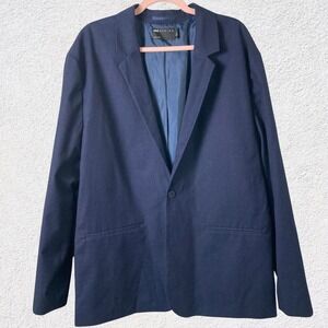 ASOS Design Navy Jacket Men 44R Unstructured Blazer‎ Casual Lightweight Classic